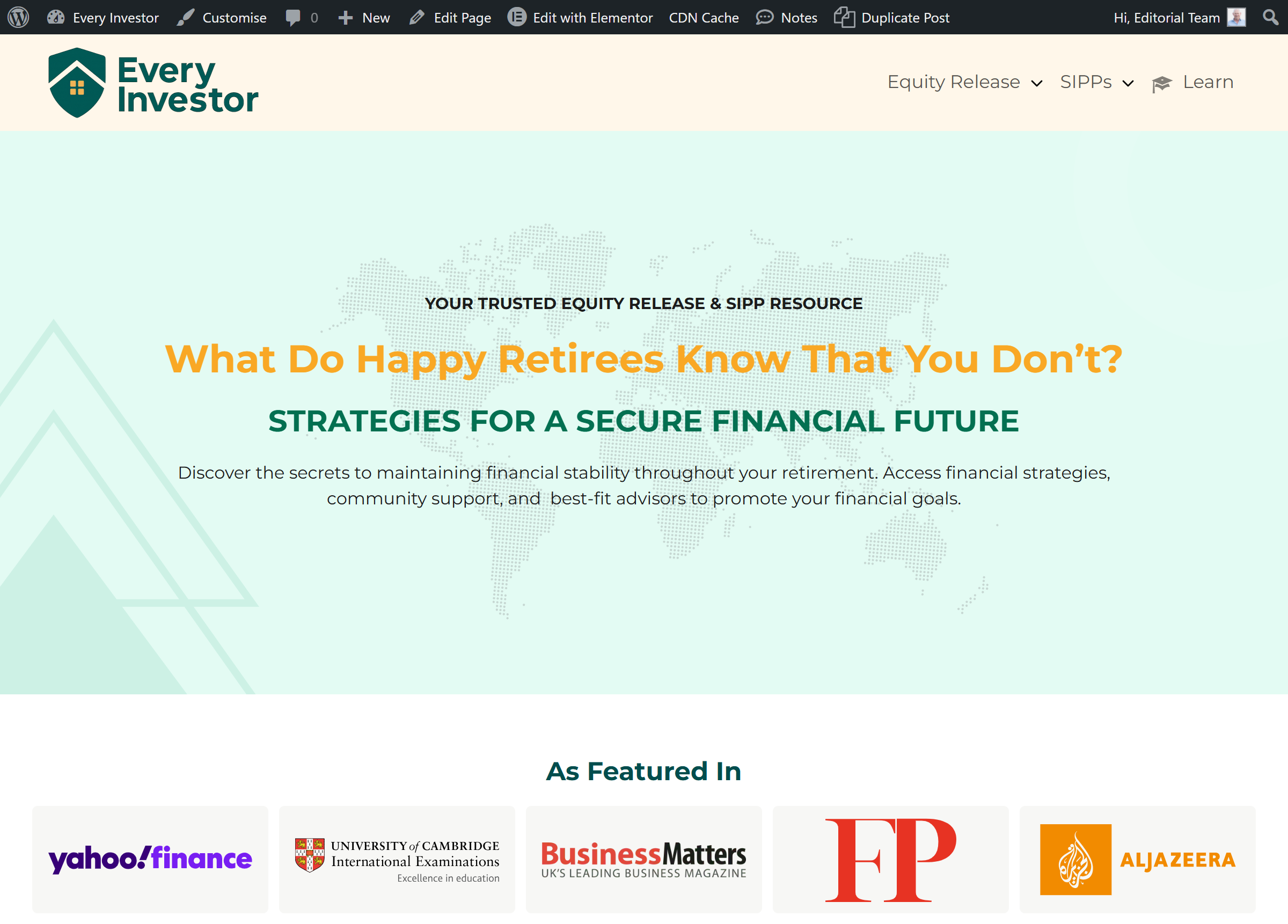 EveryInvestor.co.uk — Equity release and retirement planning content